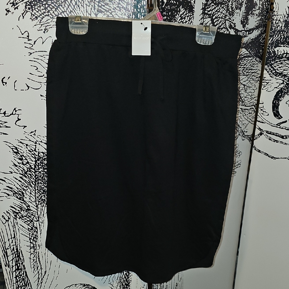 West Loop Black Pencil Skirt Knee-Length Work